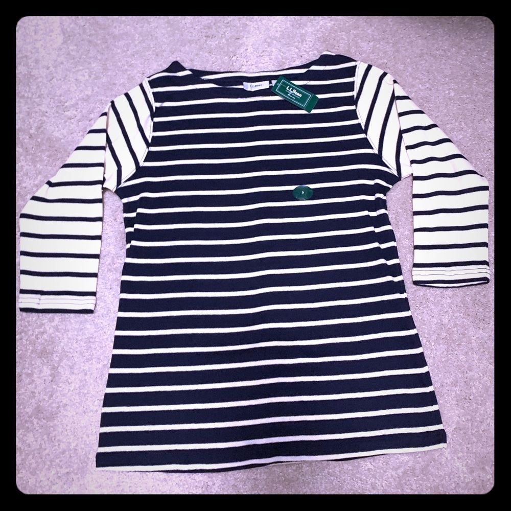 L.L. Bean Frnch Sailor Btnk 3/4 Slv Ma Rg